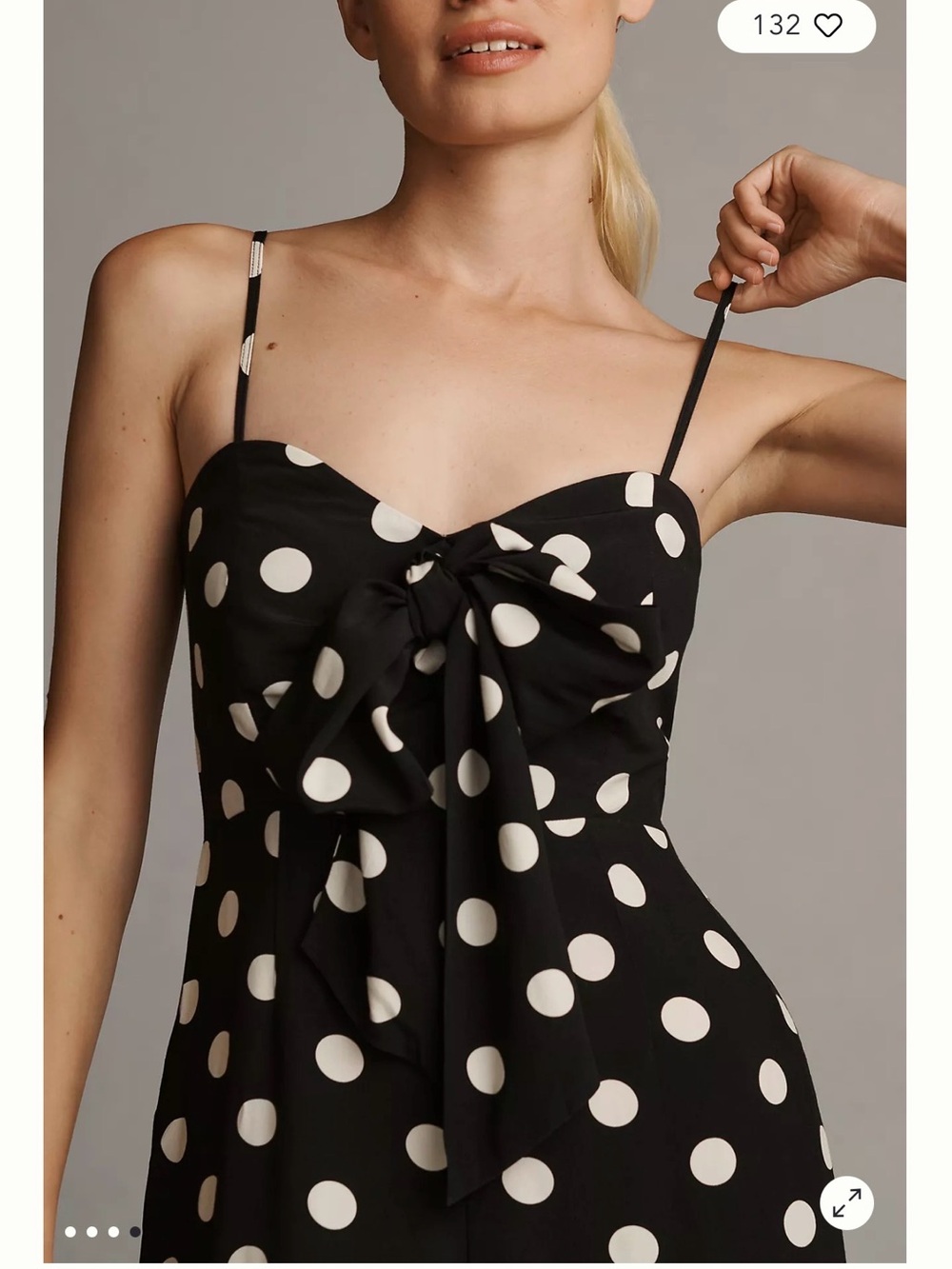 Anthropologie Black & White Polka Dot Strapless Wide-Leg Jumpsuit (worn once) - Picture 4 of 6